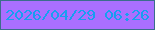 文字の大きさ：1、枠の色：3b6d8c、背景の色：aa6fff、文字の色：179ff0 無料ブログパーツのブログ時計