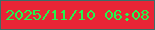 文字の大きさ：4、枠の色：3b6e68、背景の色：e92536、文字の色：22f54d 無料ブログパーツのブログ時計