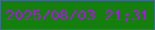 文字の大きさ：2、枠の色：3b6e8c、背景の色：13800c、文字の色：b30eec 無料ブログパーツのブログ時計