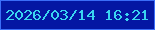 文字の大きさ：5、枠の色：3b6ef8、背景の色：0417a3、文字の色：3ad5f0 無料ブログパーツのブログ時計