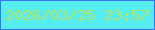 文字の大きさ：3、枠の色：3b72fa、背景の色：56edf0、文字の色：b4e463 無料ブログパーツのブログ時計