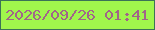 文字の大きさ：1、枠の色：3b7357、背景の色：a0f64c、文字の色：a16589 無料ブログパーツのブログ時計