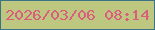 文字の大きさ：4、枠の色：3b7387、背景の色：bdc780、文字の色：da5d7e 無料ブログパーツのブログ時計