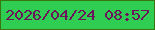文字の大きさ：2、枠の色：3b750f、背景の色：2fcd51、文字の色：6c1359 無料ブログパーツのブログ時計