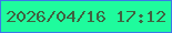 文字の大きさ：3、枠の色：3b77e9、背景の色：1ffb9d、文字の色：406240 無料ブログパーツのブログ時計