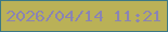 文字の大きさ：5、枠の色：3b7886、背景の色：bab157、文字の色：8a84b4 無料ブログパーツのブログ時計