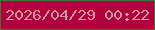文字の大きさ：1、枠の色：3b7932、背景の色：b00141、文字の色：c29a97 無料ブログパーツのブログ時計