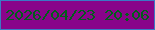 文字の大きさ：1、枠の色：3b79c5、背景の色：89048a、文字の色：015e1a 無料ブログパーツのブログ時計