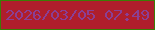 文字の大きさ：3、枠の色：3b7d05、背景の色：af1e2c、文字の色：8a3f95 無料ブログパーツのブログ時計