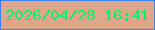 文字の大きさ：3、枠の色：3b81ef、背景の色：dfa68a、文字の色：00f269 無料ブログパーツのブログ時計