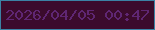 文字の大きさ：2、枠の色：3b82a4、背景の色：3b0b2c、文字の色：5f2673 無料ブログパーツのブログ時計