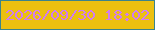 文字の大きさ：5、枠の色：3b838b、背景の色：ecc00f、文字の色：d17df0 無料ブログパーツのブログ時計