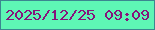 文字の大きさ：2、枠の色：3b8690、背景の色：5ef6b5、文字の色：86147b 無料ブログパーツのブログ時計