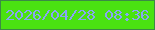 文字の大きさ：5、枠の色：3b8a45、背景の色：4ae211、文字の色：88a5f4 無料ブログパーツのブログ時計