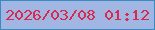 文字の大きさ：3、枠の色：3b8abf、背景の色：a1b6e2、文字の色：d62b4f 無料ブログパーツのブログ時計