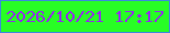 文字の大きさ：2、枠の色：3b8ada、背景の色：28fd25、文字の色：9032e6 無料ブログパーツのブログ時計