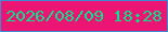 文字の大きさ：2、枠の色：3b8bd3、背景の色：ed1573、文字の色：00e38b 無料ブログパーツのブログ時計
