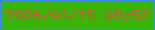 文字の大きさ：2、枠の色：3b8bf4、背景の色：38b507、文字の色：d2563e 無料ブログパーツのブログ時計