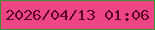 文字の大きさ：5、枠の色：3b9033、背景の色：ee4584、文字の色：5c0227 無料ブログパーツのブログ時計