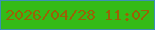 文字の大きさ：5、枠の色：3b90b4、背景の色：34bb17、文字の色：9a6106 無料ブログパーツのブログ時計