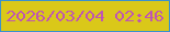 文字の大きさ：1、枠の色：3b91cd、背景の色：dac819、文字の色：bf56b2 無料ブログパーツのブログ時計