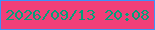 文字の大きさ：3、枠の色：3b92fa、背景の色：f13f79、文字の色：03a079 無料ブログパーツのブログ時計