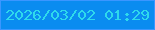 文字の大きさ：3、枠の色：3b96ff、背景の色：0a8cf0、文字の色：2ed9ec 無料ブログパーツのブログ時計