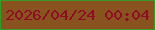 文字の大きさ：4、枠の色：3b9a27、背景の色：89531f、文字の色：8f0d22 無料ブログパーツのブログ時計