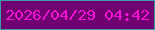 文字の大きさ：3、枠の色：3b9bac、背景の色：700171、文字の色：f212d3 無料ブログパーツのブログ時計
