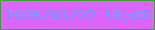 文字の大きさ：5、枠の色：3ba229、背景の色：db65fe、文字の色：60aafd 無料ブログパーツのブログ時計
