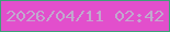 文字の大きさ：1、枠の色：3ba278、背景の色：e24fcc、文字の色：c2a9ce 無料ブログパーツのブログ時計