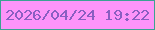 文字の大きさ：4、枠の色：3ba292、背景の色：fd94f9、文字の色：8a5ec2 無料ブログパーツのブログ時計