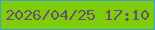 文字の大きさ：4、枠の色：3ba3d2、背景の色：7ecc0a、文字の色：635370 無料ブログパーツのブログ時計