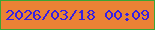 文字の大きさ：1、枠の色：3ba535、背景の色：eb8235、文字の色：371fe3 無料ブログパーツのブログ時計