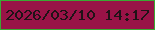 文字の大きさ：2、枠の色：3ba833、背景の色：991347、文字の色：1f1317 無料ブログパーツのブログ時計