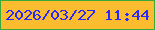 文字の大きさ：4、枠の色：3ba937、背景の色：fcbc2f、文字の色：2929fd 無料ブログパーツのブログ時計