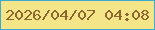 文字の大きさ：1、枠の色：3baad4、背景の色：f4e588、文字の色：8b662f 無料ブログパーツのブログ時計