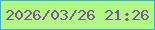 文字の大きさ：2、枠の色：3badd6、背景の色：b2f984、文字の色：7d529e 無料ブログパーツのブログ時計
