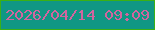 文字の大きさ：1、枠の色：3bb015、背景の色：109784、文字の色：d2659f 無料ブログパーツのブログ時計