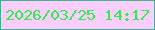 文字の大きさ：5、枠の色：3bb38d、背景の色：fecefe、文字の色：29f349 無料ブログパーツのブログ時計