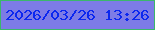 文字の大きさ：3、枠の色：3bb76b、背景の色：7d7be6、文字の色：0b27ef 無料ブログパーツのブログ時計