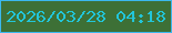文字の大きさ：4、枠の色：3bb8ee、背景の色：3d7036、文字の色：22c5d9 無料ブログパーツのブログ時計