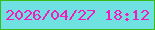 文字の大きさ：4、枠の色：3bba19、背景の色：70e1e1、文字の色：f11cbb 無料ブログパーツのブログ時計