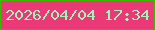 文字の大きさ：1、枠の色：3bbb00、背景の色：eb3977、文字の色：a2f5bb 無料ブログパーツのブログ時計