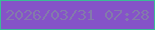 文字の大きさ：2、枠の色：3bbb97、背景の色：8553c8、文字の色：837bab 無料ブログパーツのブログ時計