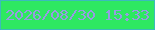 文字の大きさ：2、枠の色：3bbbbb、背景の色：2ee861、文字の色：979be2 無料ブログパーツのブログ時計