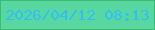 文字の大きさ：5、枠の色：3bbc70、背景の色：59d7a1、文字の色：30bff6 無料ブログパーツのブログ時計