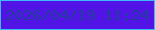 文字の大きさ：4、枠の色：3bbcf9、背景の色：5213e7、文字の色：223fa0 無料ブログパーツのブログ時計