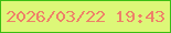 文字の大きさ：4、枠の色：3bbe13、背景の色：ddf778、文字の色：ee8169 無料ブログパーツのブログ時計