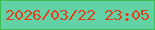 文字の大きさ：2、枠の色：3bbf4f、背景の色：62d2a6、文字の色：e33f1b 無料ブログパーツのブログ時計
